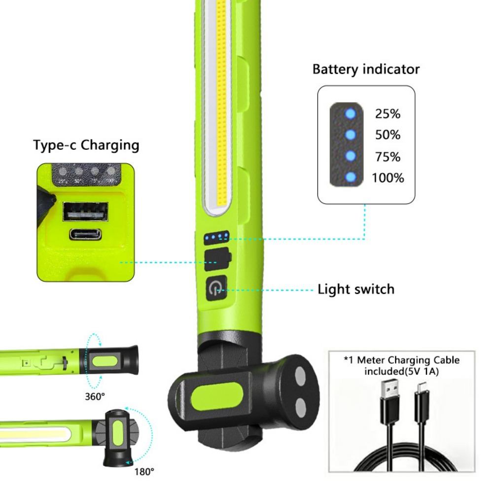 COB LED Work Light Rechargeabl - Car Led Light ulasan dan harga